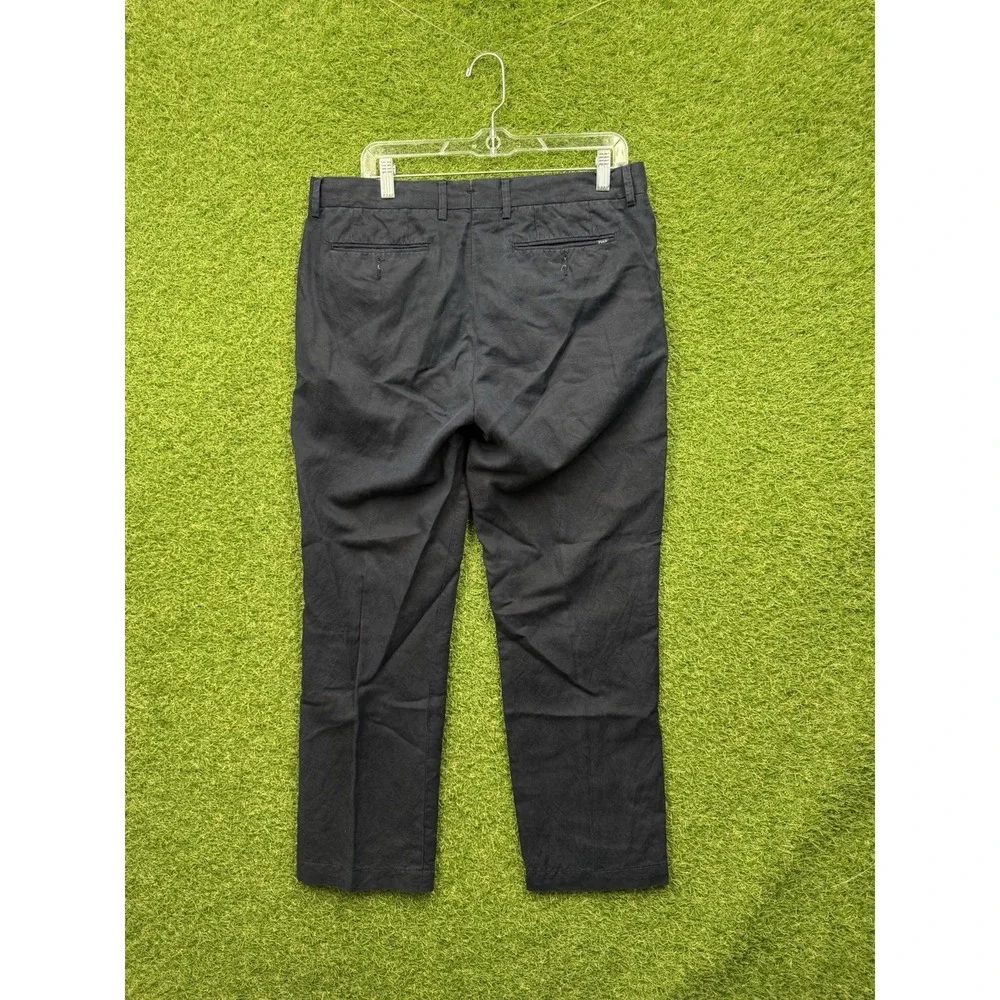 Vintage Polo Ralph Lauren Pants Mens 33x30 Blue Linen Blend Straight Leg Dress
